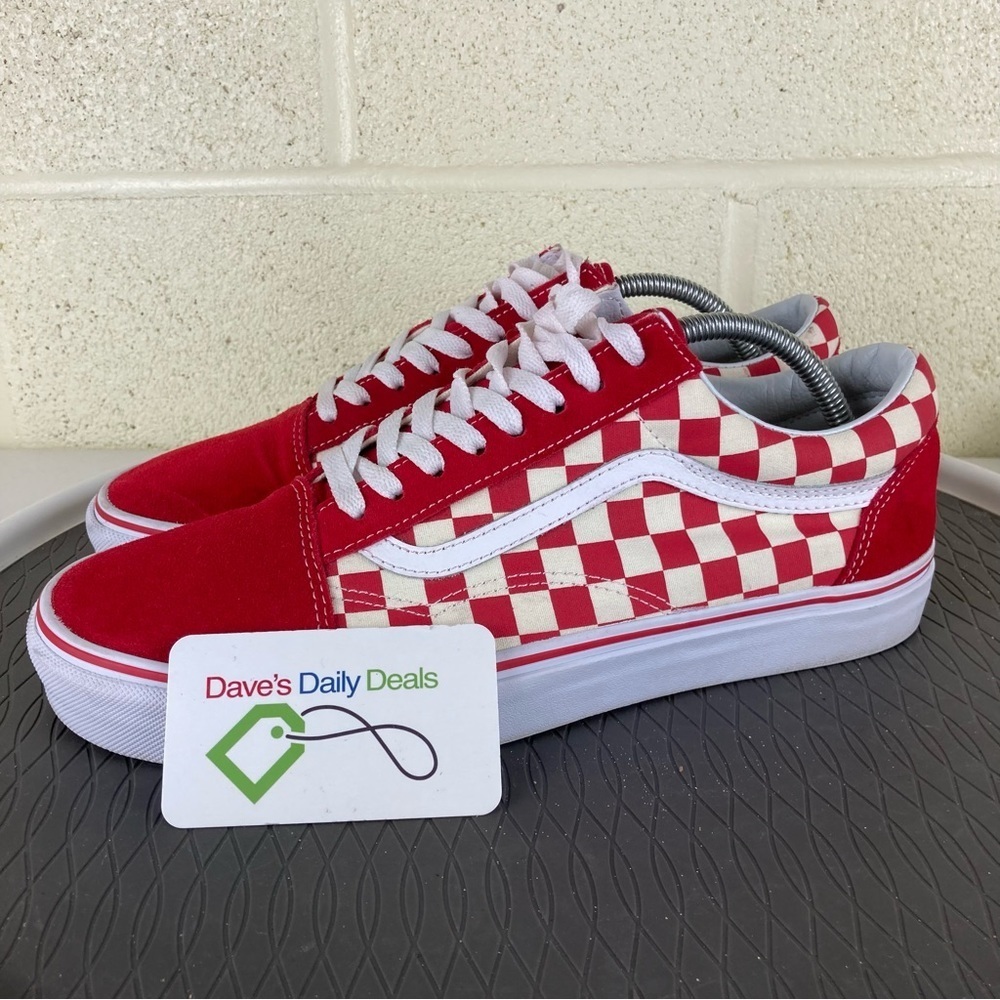 Vans Old Skool Skate Men's Red Checkered Low  Shoe Size M10.5/12W